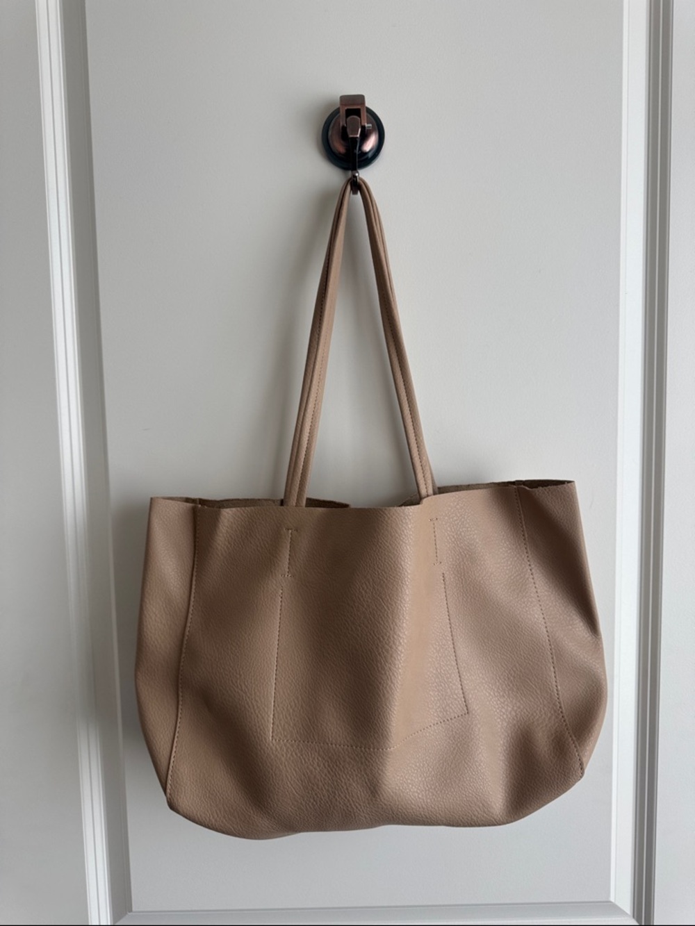 Old Navy Taupe Tote Bag - Soft Textured Shoulder Tote